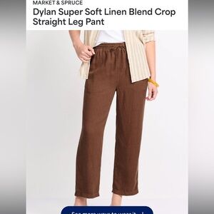 Market & Spruce Women’s Terracotta Linen Blend Pants